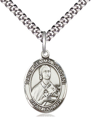 Pewter Saint Gemma Galgani Medal Religious Jewelry Engraved Catholic Saint Jewelry