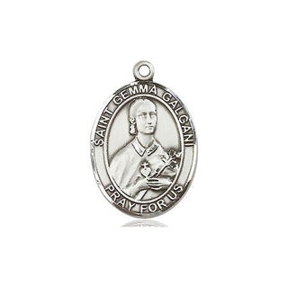 Sterling Silver Saint Gemma Galgani Medal Religious Jewelry Engraved Catholic Saint Jewelry