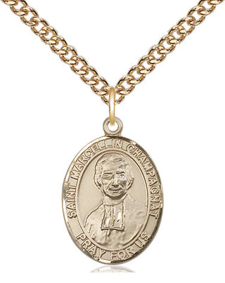 14kt Gold Filled Saint Marcellin Champagnat Medal Religious Jewelry Engraved Catholic Saint Jewelry