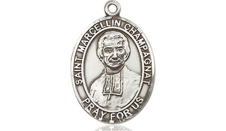 Pewter Saint Marcellin Champagnat Medal Engraved Catholic Saint Jewelry
