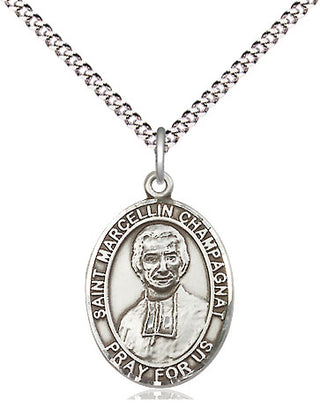 Pewter Saint Marcellin Champagnat Medal Religious Jewelry Engraved Catholic Saint Jewelry