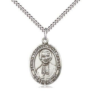 Sterling Silver Saint Marcellin Champagnat Medal Religious Jewelry Engraved Catholic Saint Jewelry