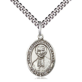 Sterling Silver Saint Marcellin Champagnat Medal Religious Jewelry Engraved Catholic Saint Jewelry