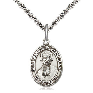 Sterling Silver Saint Marcellin Champagnat Medal Religious Jewelry Engraved Catholic Saint Jewelry