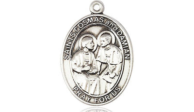 Sterling Silver Saints Cosmas & Damian Medal | Medium | Engravable