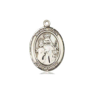 Sterling Silver Maria Stein Medal Engraved Catholic Saint Jewelry