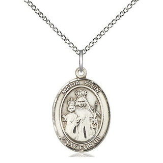 Sterling Silver Maria Stein Medal Religious Jewelry Engraved Catholic Saint Jewelry