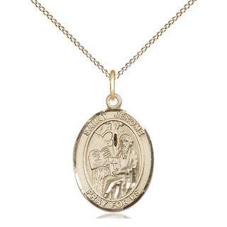 14kt Gold Filled Saint Jerome Medal Religious Jewelry Engraved Catholic Saint Jewelry