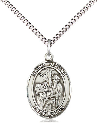 Pewter Saint Jerome Medal Religious Jewelry Engraved Catholic Saint Jewelry