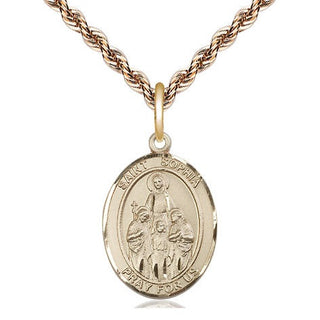 14kt Gold Filled Saint Sophia Medal Religious Jewelry Engraved Catholic Saint Jewelry