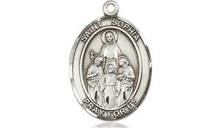 Pewter Saint Sophia Medal Engraved Catholic Saint Jewelry