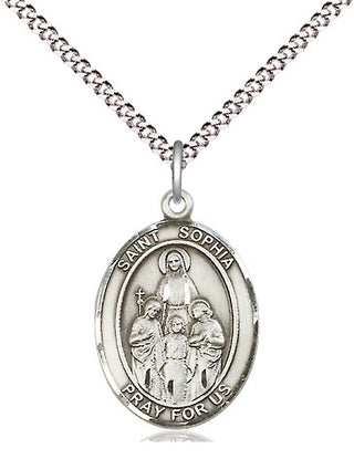 Pewter Saint Sophia Medal Religious Jewelry Engraved Catholic Saint Jewelry
