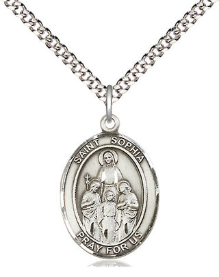 Pewter Saint Sophia Medal Religious Jewelry Engraved Catholic Saint Jewelry