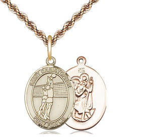14kt Gold Saint Christopher Volleyball Medal