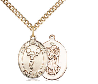 14kt Gold Saint Christopher Cheerleading Medal
