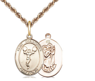 14kt Gold Saint Christopher Cheerleading Medal