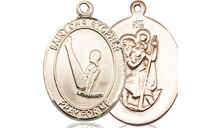 14kt Gold Saint Christopher Gymnastics Medal
