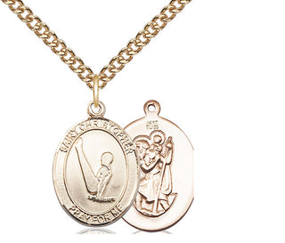 14kt Gold Saint Christopher Gymnastics Medal
