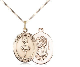 14kt Gold Filled Saint Christopher Dance Medal Religious Jewelry
