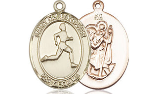 14kt Gold Saint Christopher Track&Field Medal