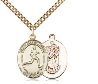 14kt Gold Saint Christopher Track&Field Medal