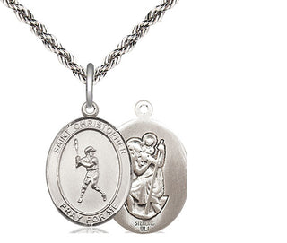 Sterling Silver Saint Christopher Baseball Medal Religious Jewelry