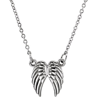 14K White Tiny Posh Angel Wings 16-18" Necklace