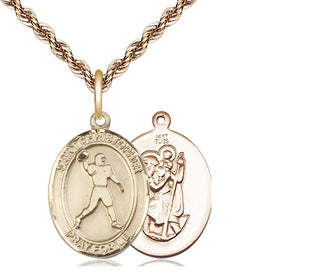 14kt Gold Saint Christopher Football Medal