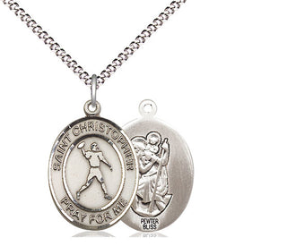 Pewter Saint Christopher Football Medal Religious Jewelry
