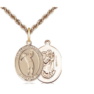 14kt Gold Filled Saint Christopher Golf Medal Religious Jewelry