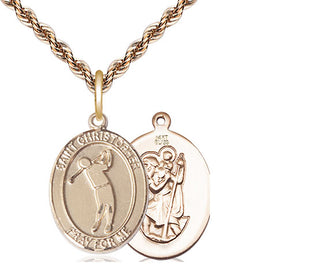 14kt Gold Saint Christopher Golf Medal