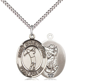 Pewter Saint Christopher Golf Medal Religious Jewelry