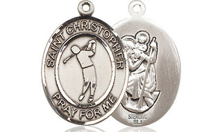Sterling Silver Saint Christopher Golf Medal Religious Jewelry