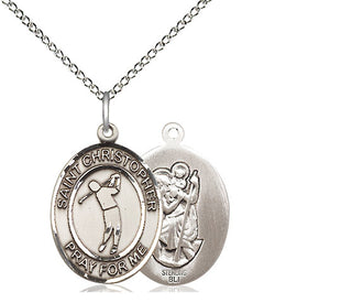 Sterling Silver Saint Christopher Golf Medal Religious Jewelry