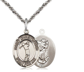 Sterling Silver Saint Christopher Golf Medal Religious Jewelry
