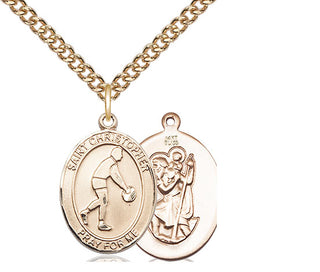14kt Gold Saint Christopher Basketball Medal