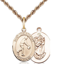 14kt Gold Saint Christopher Basketball Medal