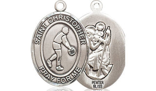 Pewter Saint Christopher Basketball Medal