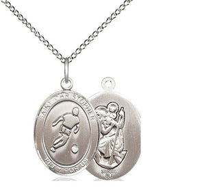 Sterling Silver Saint Christopher Soccer Medal Religious Jewelry