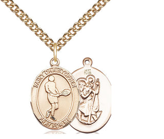 14kt Gold Saint Christopher Tennis Medal