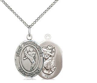 Sterling Silver Saint Christopher Martial Arts Medal Religious Jewelry