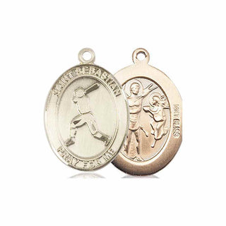 14kt Gold Saint Sebastian Baseball Medal