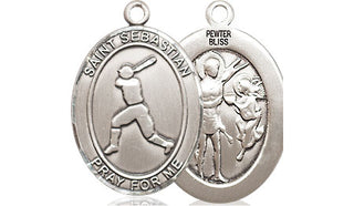 Pewter Saint Sebastian Baseball Medal