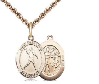 14kt Gold Saint Sebastian Football Medal