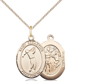 14kt Gold Filled Saint Sebastian Golf Medal Religious Jewelry