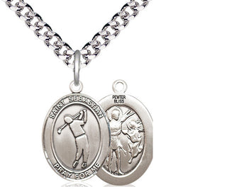 Pewter Saint Sebastian Golf Medal Religious Jewelry