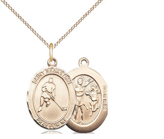 14kt Gold Filled Saint Sebastian Ice Hockey Medal Religious Jewelry