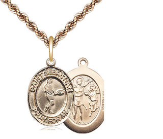 14kt Gold Saint Sebastian Tennis Medal