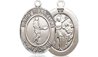 Pewter Saint Sebastian Tennis Medal