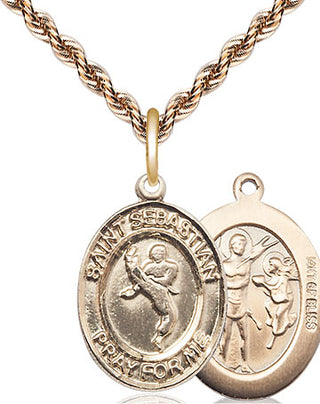 14kt Gold Filled Saint Sebastian Martial Arts Medal Religious Jewelry